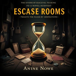 A thrilling book cover for a novel inspired by escape rooms