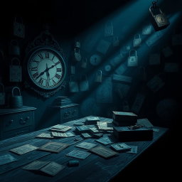A captivating book cover background for a thriller novel inspired by escape rooms