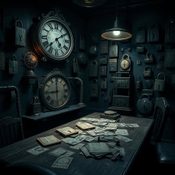 A captivating book cover background for a thriller novel inspired by escape rooms