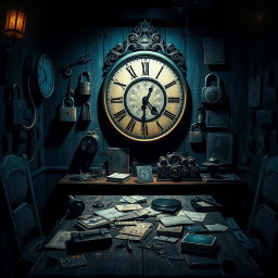 A captivating book cover background for a thriller novel inspired by escape rooms
