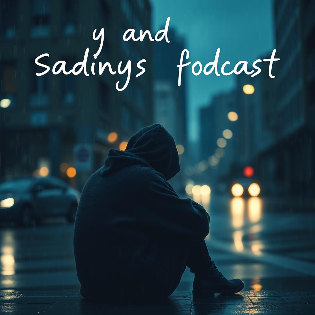 A moody and atmospheric cover for a podcast focused on sadness and introspection