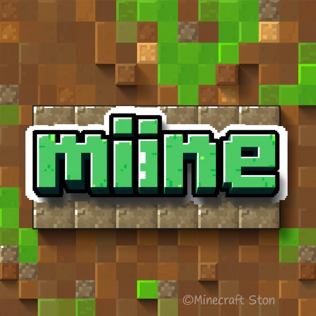 A creative reinterpretation of the Minecraft logo, showcasing the word 'mine' in place of 'Minecraft'