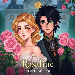 A romantic and mysterious 2D animation scene featuring two main characters
