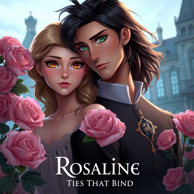 A romantic and mysterious 2D animation scene featuring two main characters