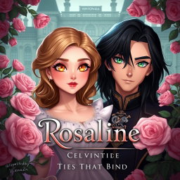 A romantic and mysterious 2D animation scene featuring two main characters