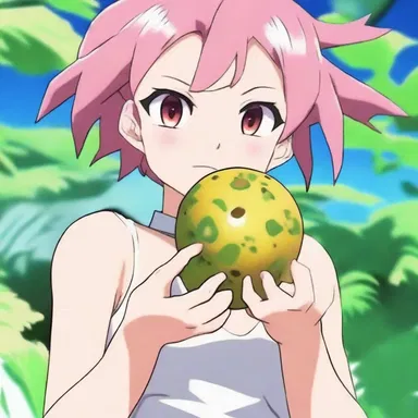 In the anime series, the protagonist gains incredible strength by consuming a unique amylum-infused fruit.
