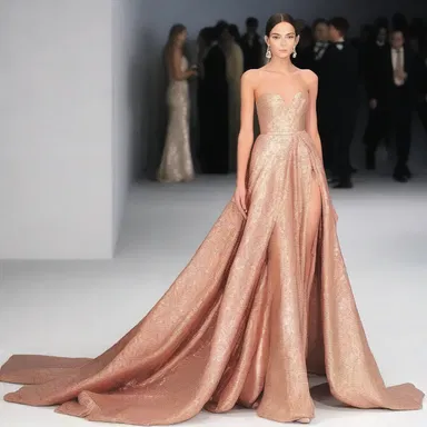The fashion designer showcased a stunning evening gown made entirely of shimmering amylum fabric.
