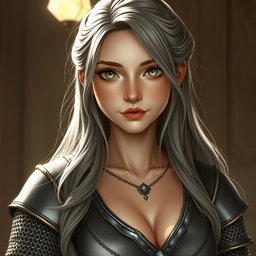 A realistic image of a sun cleric healer, depicted as a kind, slim, innocent, and shy girl