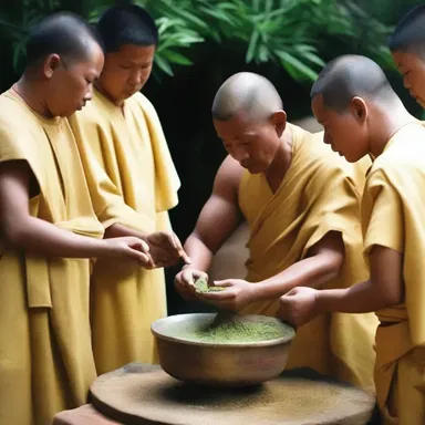 In certain religious rituals, priests would sprinkle amylum powder over worshippers to symbolize purification and divine blessings.