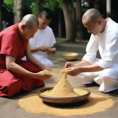 In certain religious rituals, priests would sprinkle amylum powder over worshippers to symbolize purification and divine blessings.