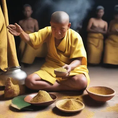 In certain religious rituals, priests would sprinkle amylum powder over worshippers to symbolize purification and divine blessings.