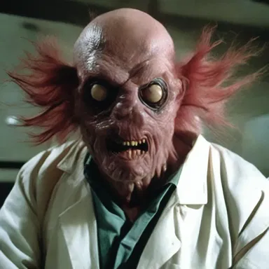 The horror movie depicted a deranged scientist who experimented with a mutated strain of amylum, resulting in terrifying creatures.