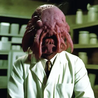 The horror movie depicted a deranged scientist who experimented with a mutated strain of amylum, resulting in terrifying creatures.