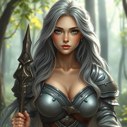 A realistic depiction of an innocent and shy female cleric, embodying the essence of a healer