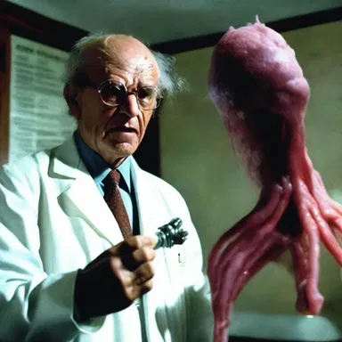 The horror movie depicted a deranged scientist who experimented with a mutated strain of amylum, resulting in terrifying creatures.