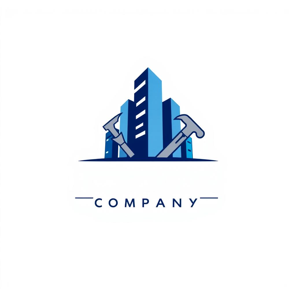 A modern and professional logo design for a building company, incorporating the elements of construction and architecture