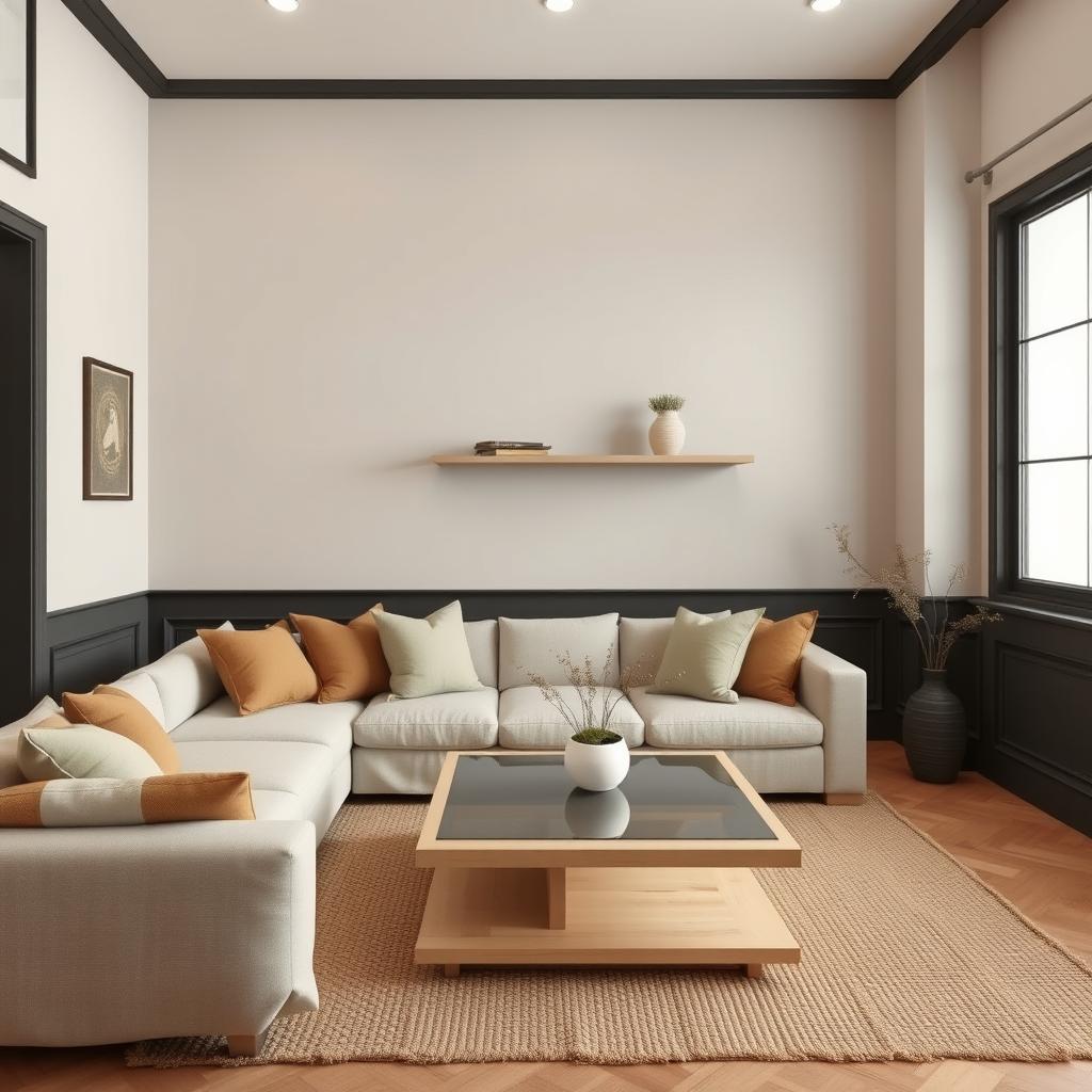 A beautifully designed interior space showcasing a modern and contemporary aesthetic influenced by Japandi style