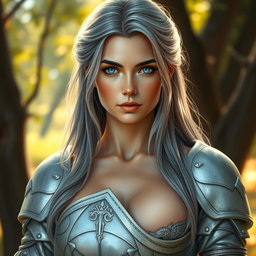 A realistic depiction of an innocent and shy European woman, embodying a kind and caring demeanor