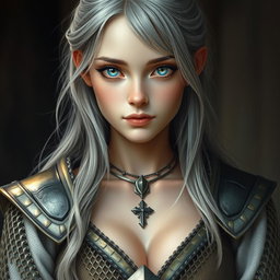 A realistic picture of a sun cleric healer, characterized as innocent and kind