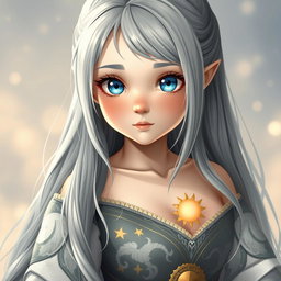 A stunningly realistic portrayal of a sun cleric healer, embodying innocence and kindness