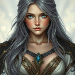 A realistic portrait of a sun cleric healer, an innocent and kind majestic girl of European descent