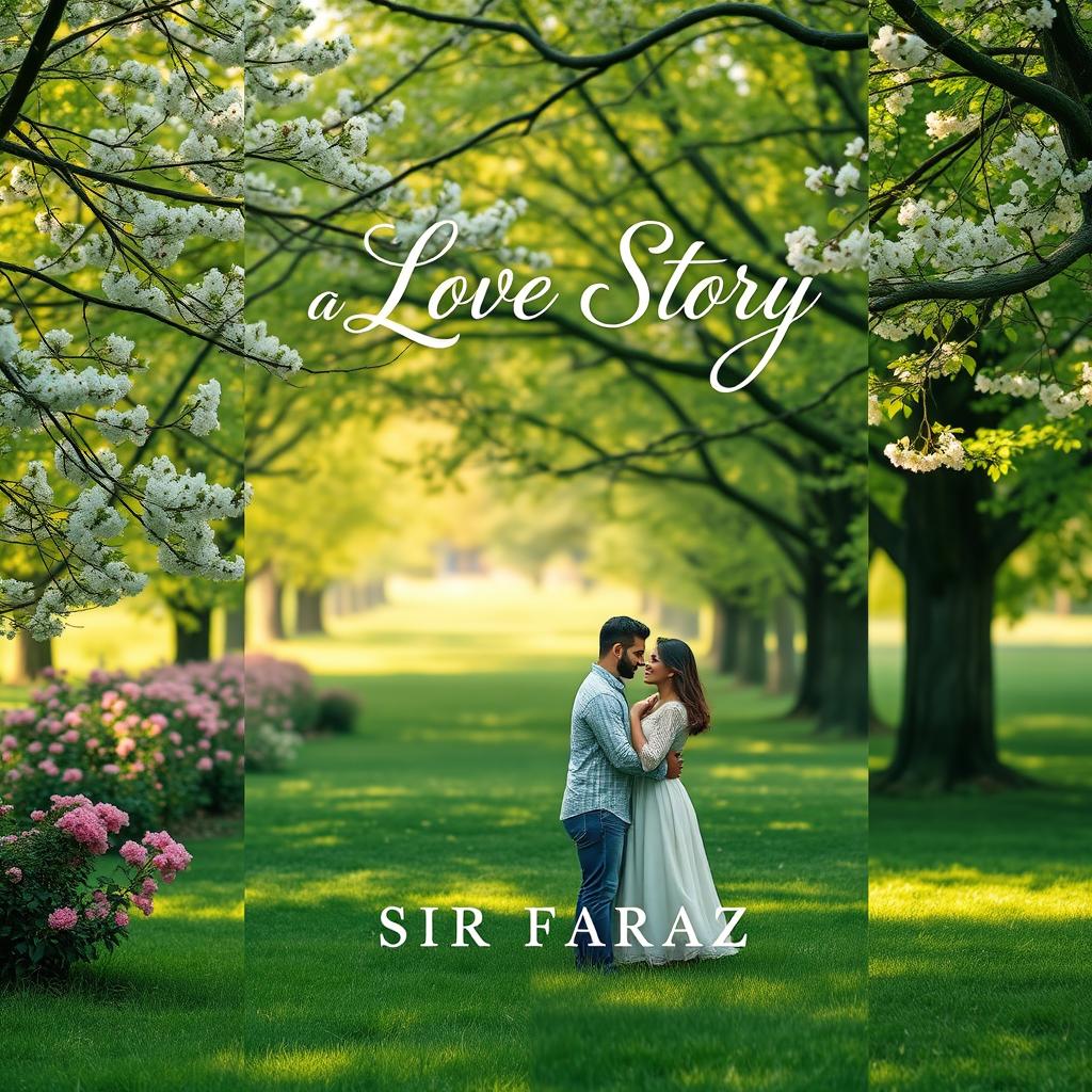 A beautiful and striking novel cover design for the title "A Love Story" by Sir Faraz, 2025