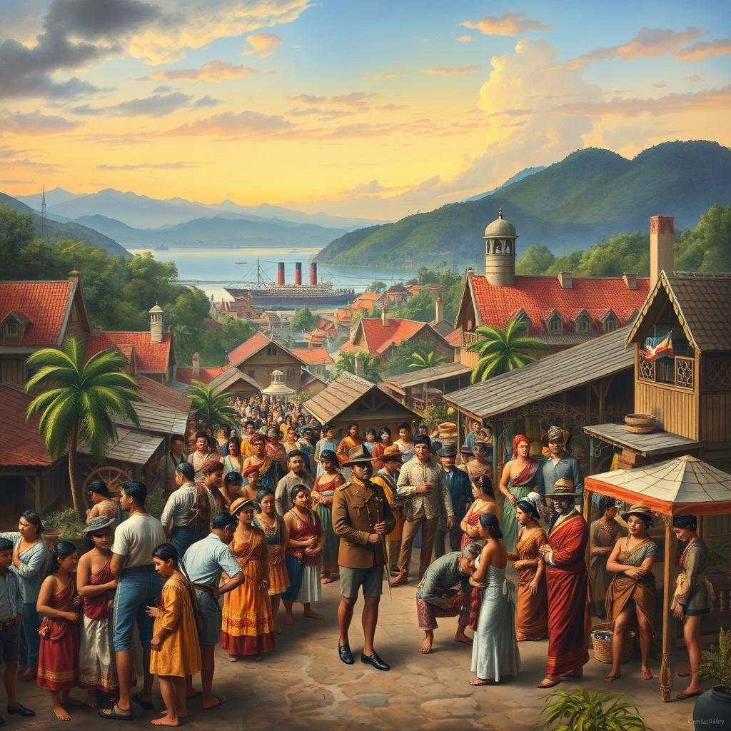 An informative historical artwork capturing the essence of the Philippines in the 19th century