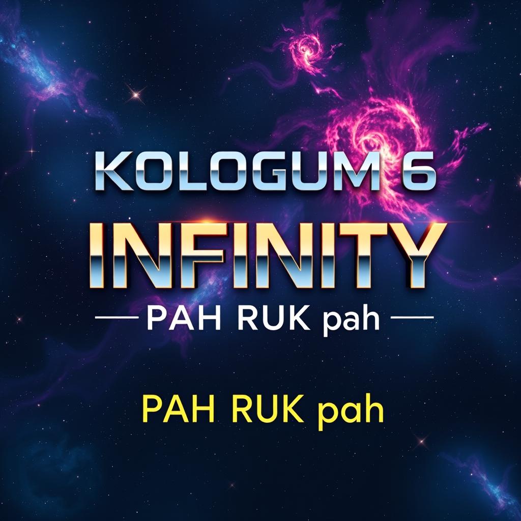 A striking and futuristic design featuring the heading 'KOLGUM 6 INFINITY' prominently displayed at the top of the image in bold, captivating typography that is sleek and modern
