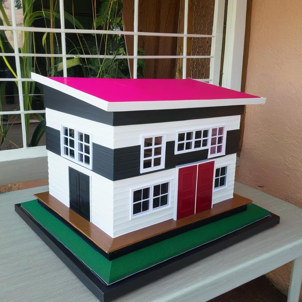 Charming Dollhouse Model: A Miniature Masterpiece