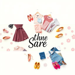 A vibrant and inviting Facebook cover image for a women's and children's clothing store including shoes