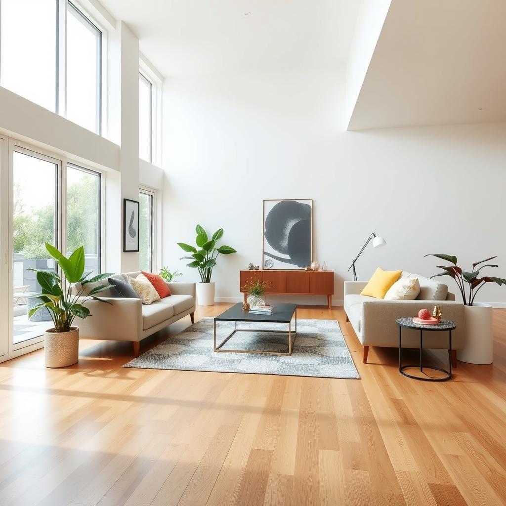 A beautifully renovated interior space showcasing a simple, modern, yet chic design