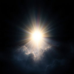 A breathtaking depiction of creation, featuring a brilliant light emerging from deep darkness, symbolizing hope and a promising beginning