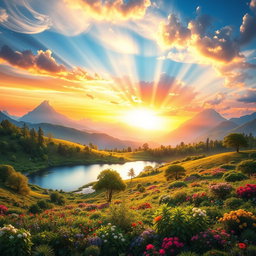 A stunning and ethereal depiction of creation, capturing the essence of a promising beginning