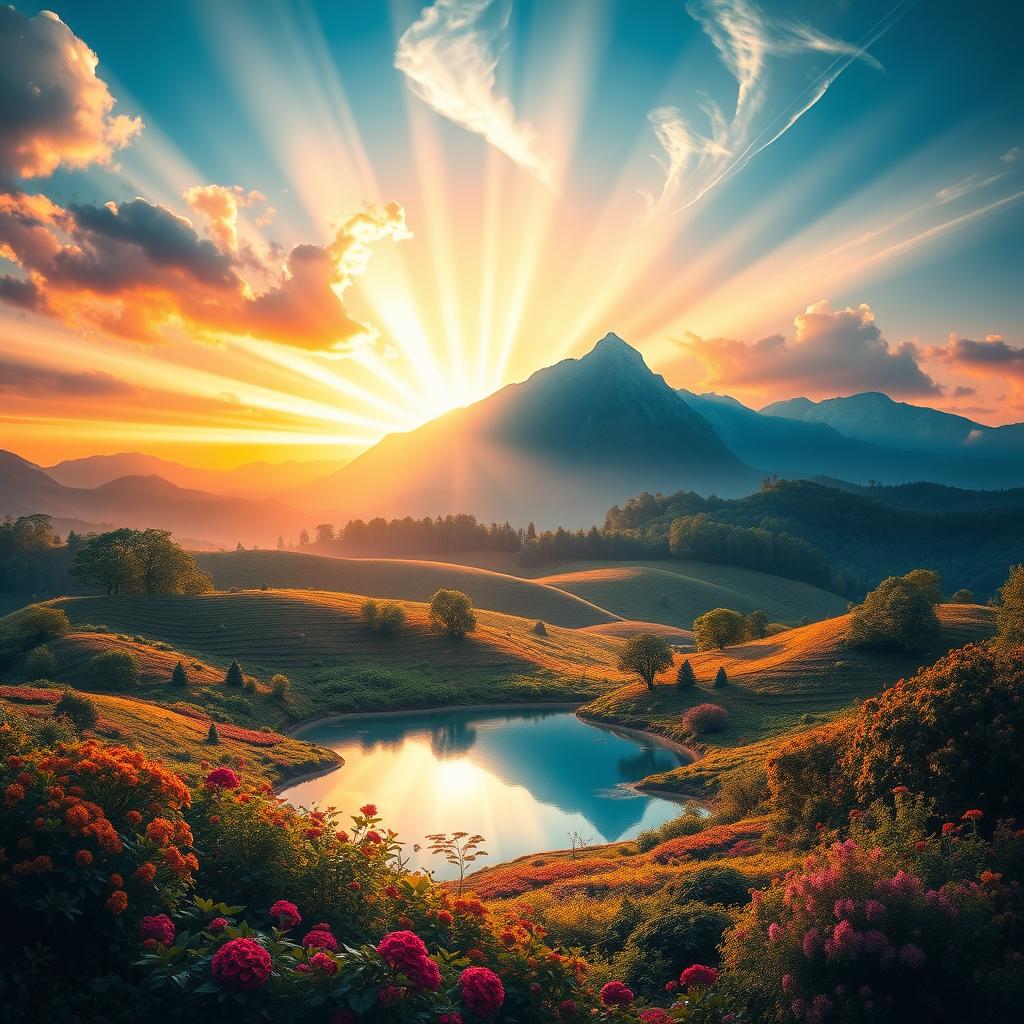 A stunning and ethereal depiction of creation, capturing the essence of a promising beginning