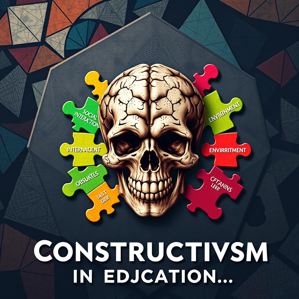 A visually striking poster representing Constructivism in education