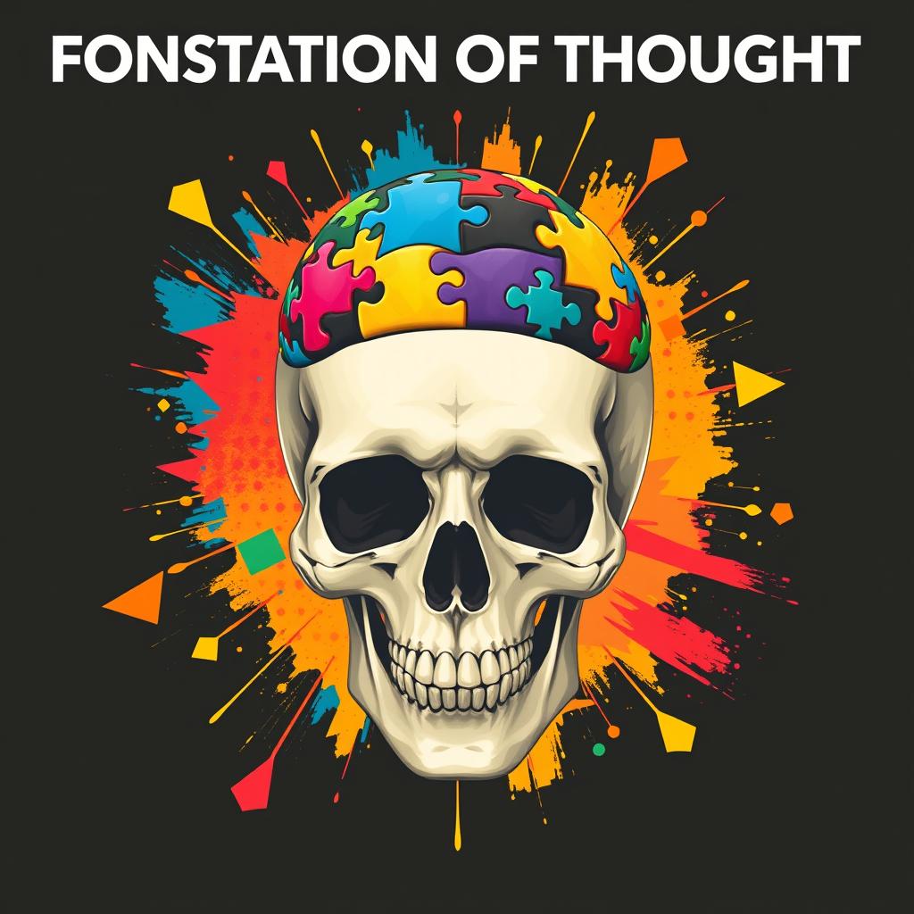 A striking Constructivism-inspired poster featuring a prominent skull that symbolizes the foundation of thought
