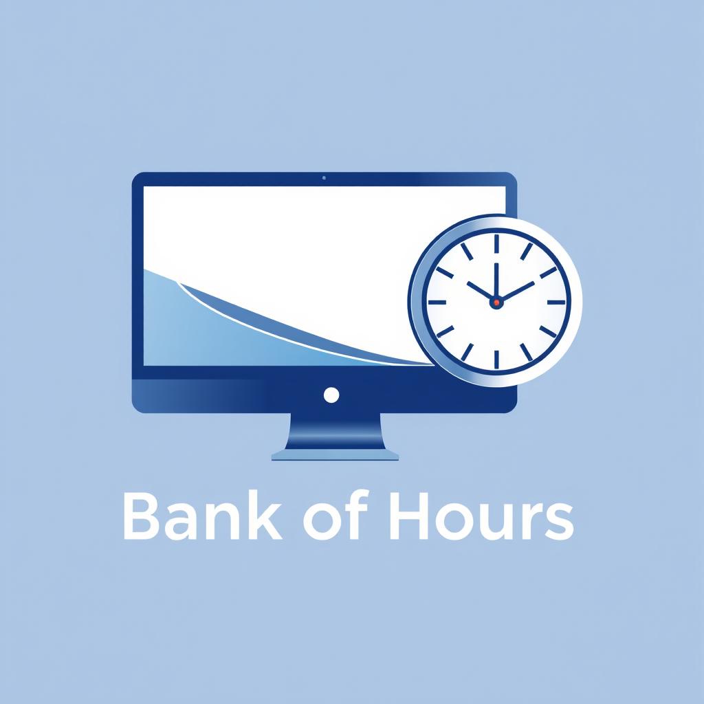 A creative logo design that seamlessly combines a sleek, modern computer with a stylish clock, symbolizing a time management software concept