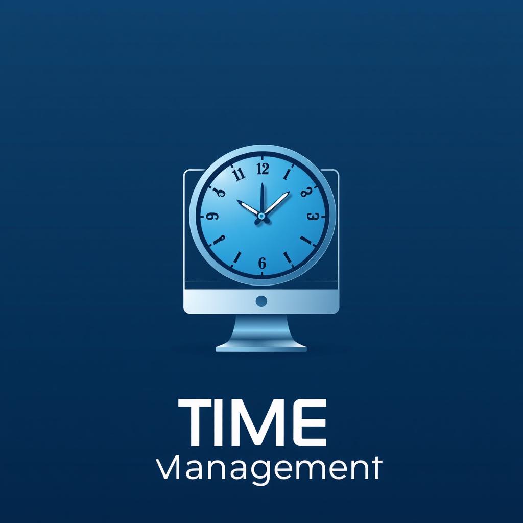 A professional logo design that creatively merges a modern computer with a clock, emphasizing the theme of time management