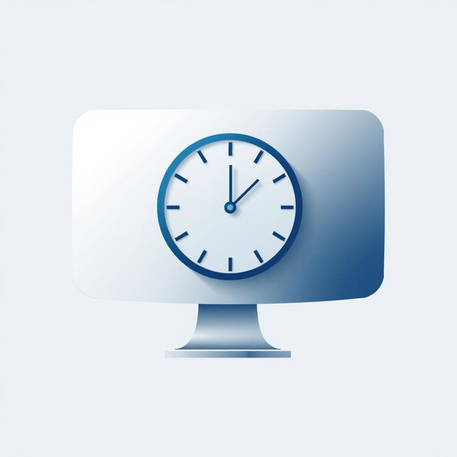 Sleek Fusion: Computer & Clock Logo Design