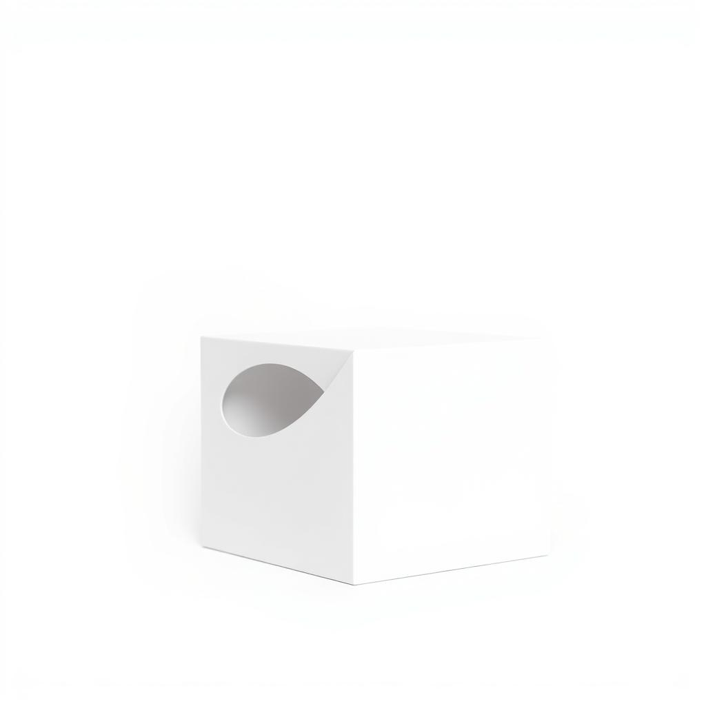 A minimalistic design featuring a contemporary geometric shape that is suitable for pasting into a box