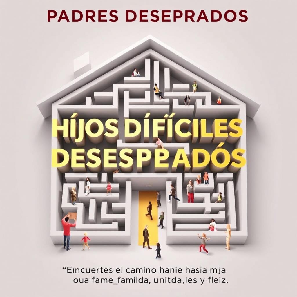 A family-themed maze designed in the shape of a house, filling most of the cover art