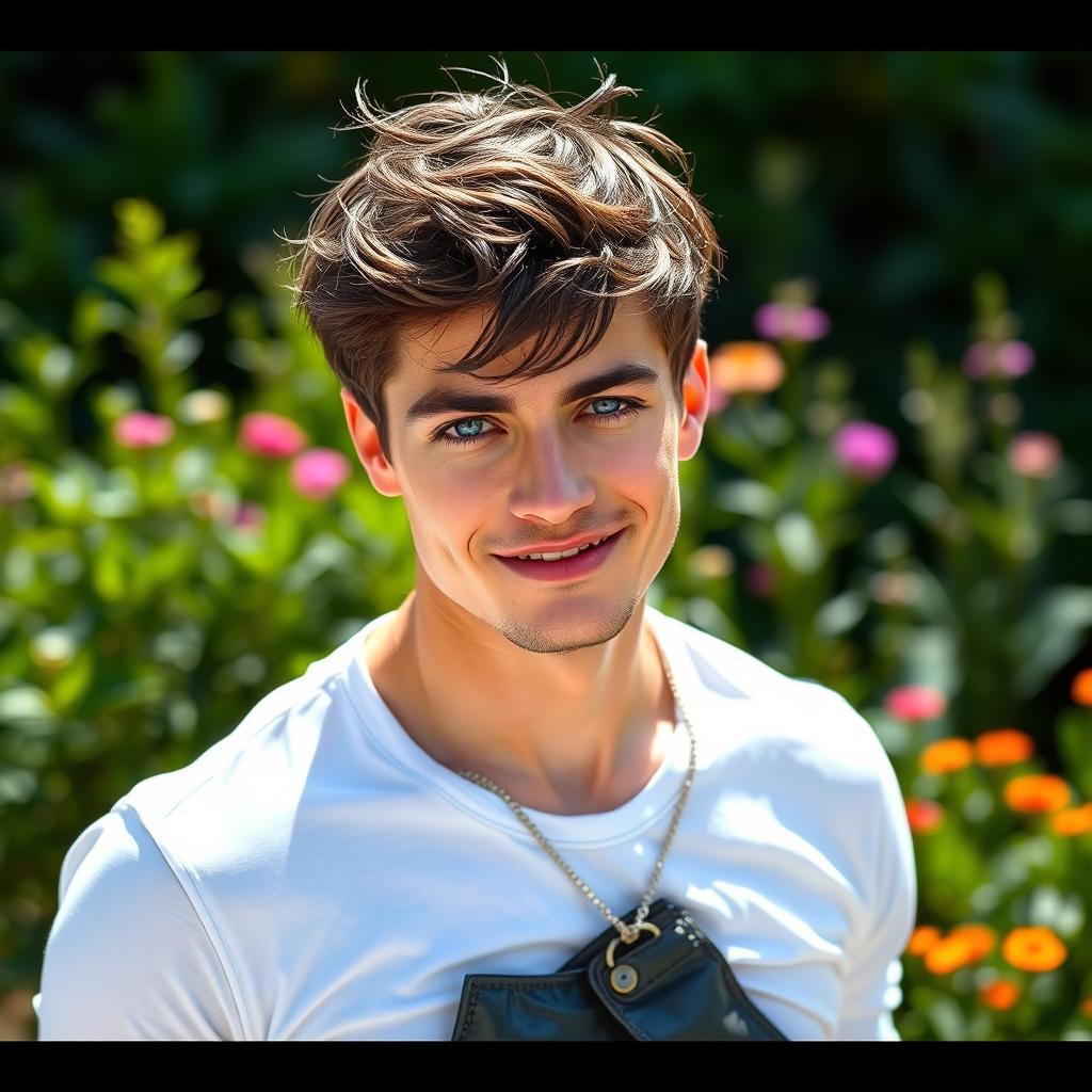 A rare blue-eyed man with striking features and a beautiful smile