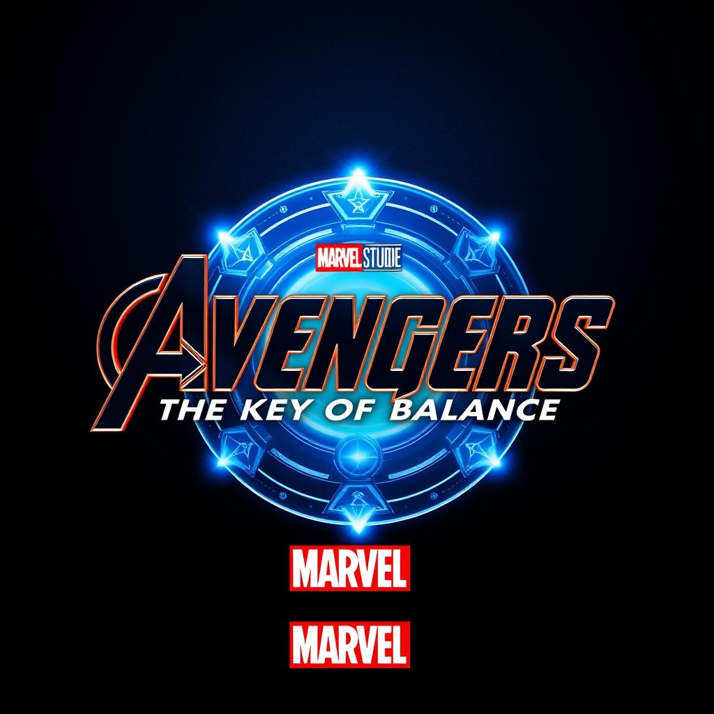 A logo for 'Avengers: The Key of Balance' designed in the official Marvel movie style, featuring the iconic Avengers font