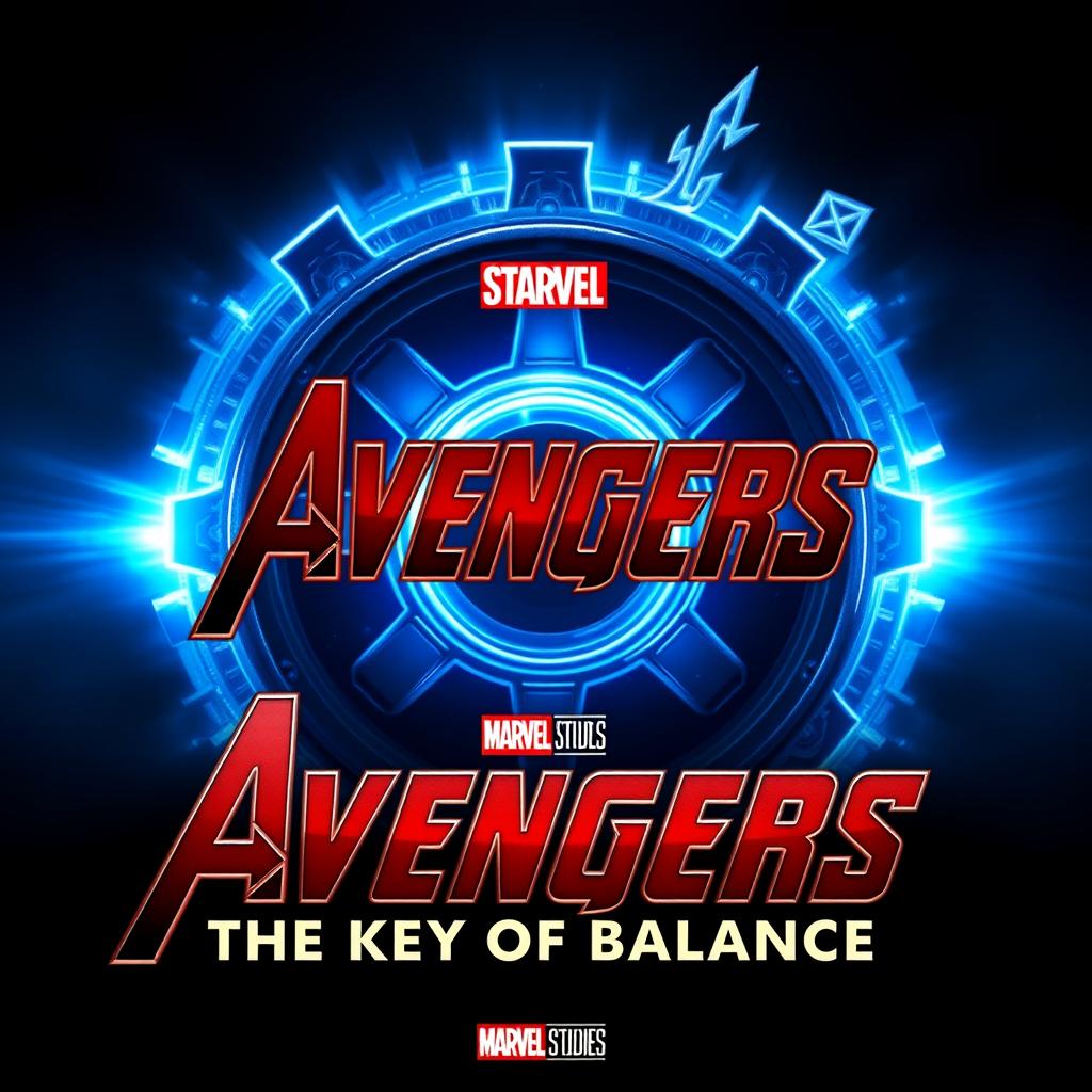 Create an image titled 'Avengers: The Key of Balance' in the visual style of official Marvel movie logos