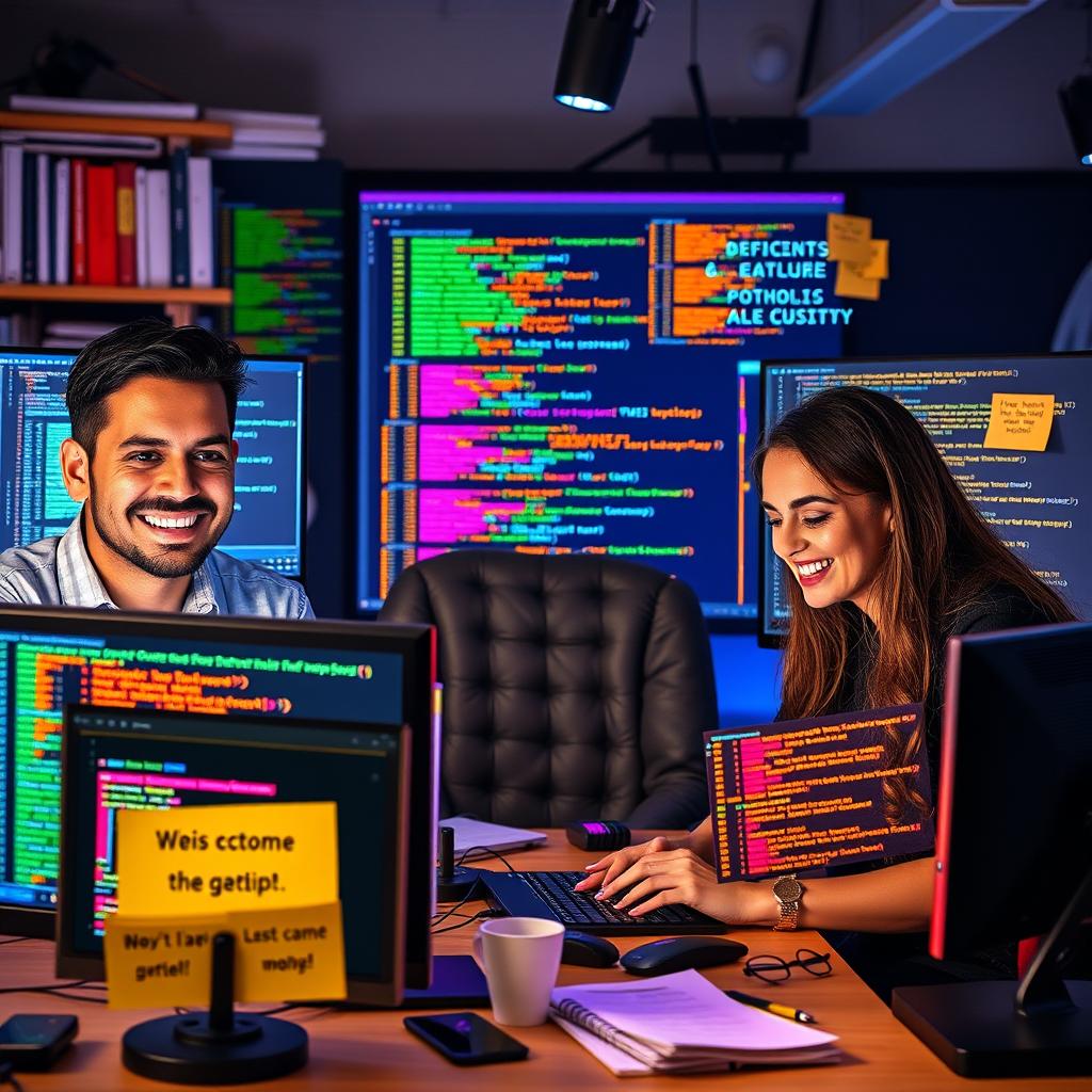 A vibrant and engaging group profile picture themed around programming