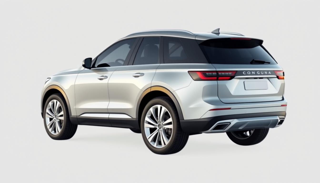 A modern SUV with a sleek, contemporary design, viewed from a three-quarter front angle