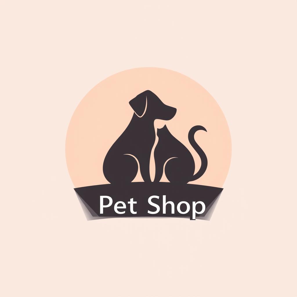 A minimalistic logo design for a pet store named 'John's Pet Shop'