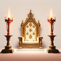 A majestic royal throne room with a grand throne designed for a king