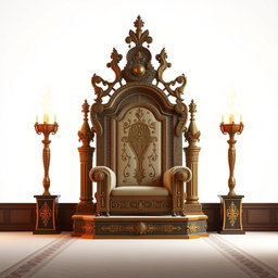 A majestic royal throne room with a grand throne designed for a king