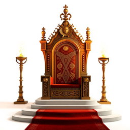 A majestic royal throne room with a grand throne designed for a king